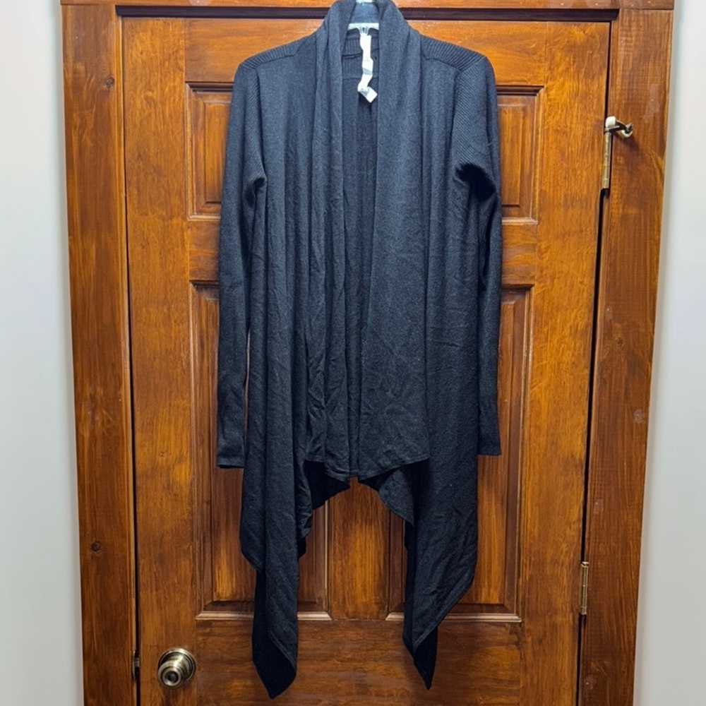 Lululemon Size 6 Open Front Black Cardigan ~ Tencel, Bamboo, Cashmere